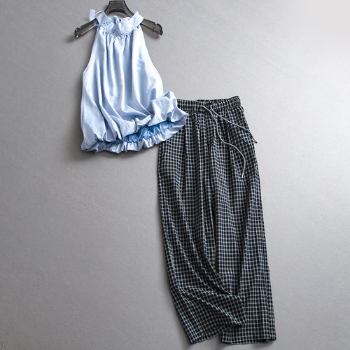 花苞型衬衫可配一整套长裤女套装