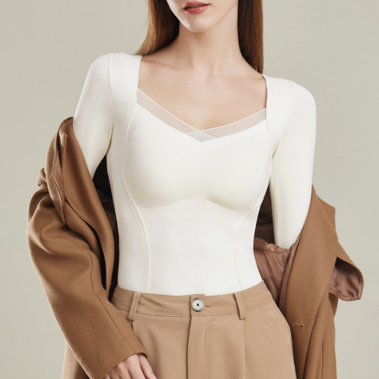 保暖内衣女带胸垫秋冬季加绒加厚