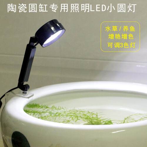 陶瓷圆缸鱼盆专用照明小灯光