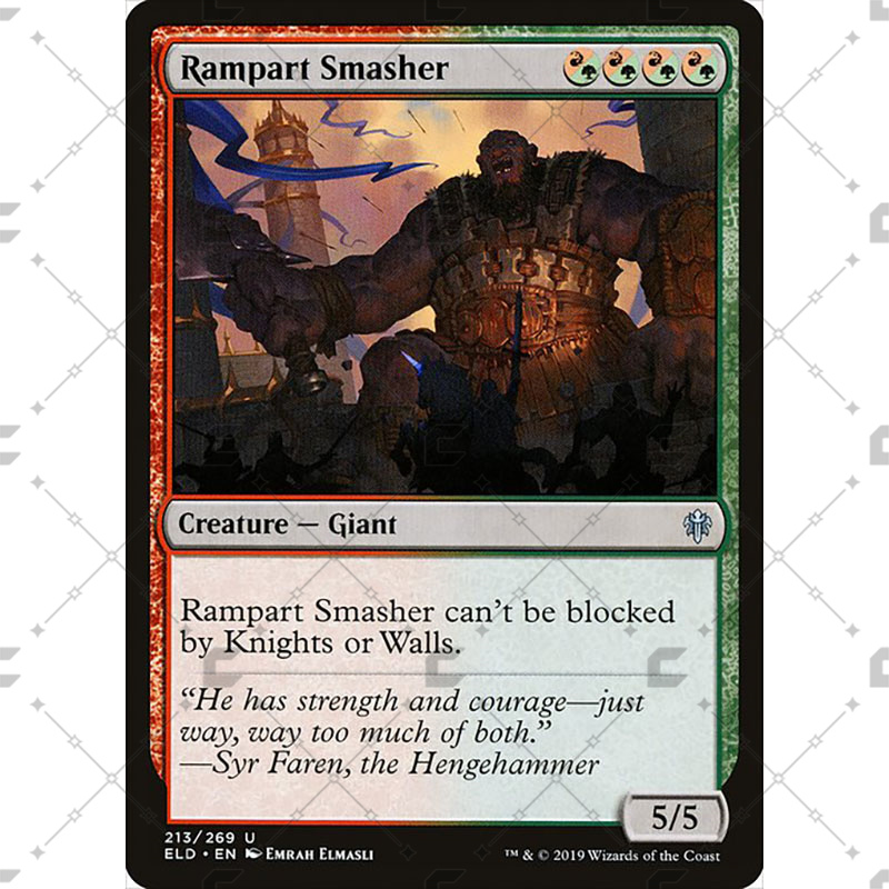 万智牌MTG艾卓王权ELD213破壁巨人Rampart Smasher中英/闪