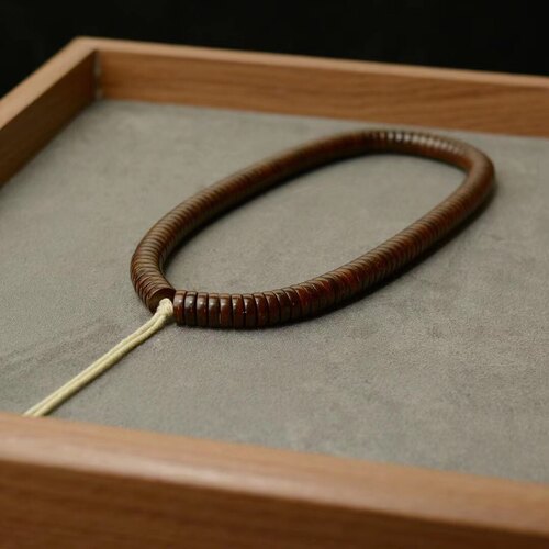 头货印尼原生态吉限弧药片椰蒂108颗手串直切桶文玩佛珠念珠原色