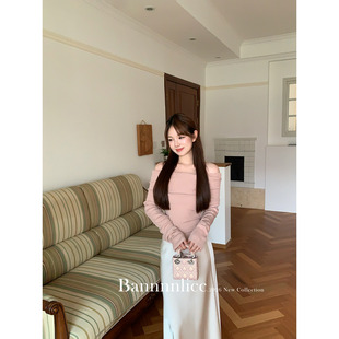 板栗西西【心跳暗语-半裙】温柔风断面高腰半身裙女修身包臀长裙