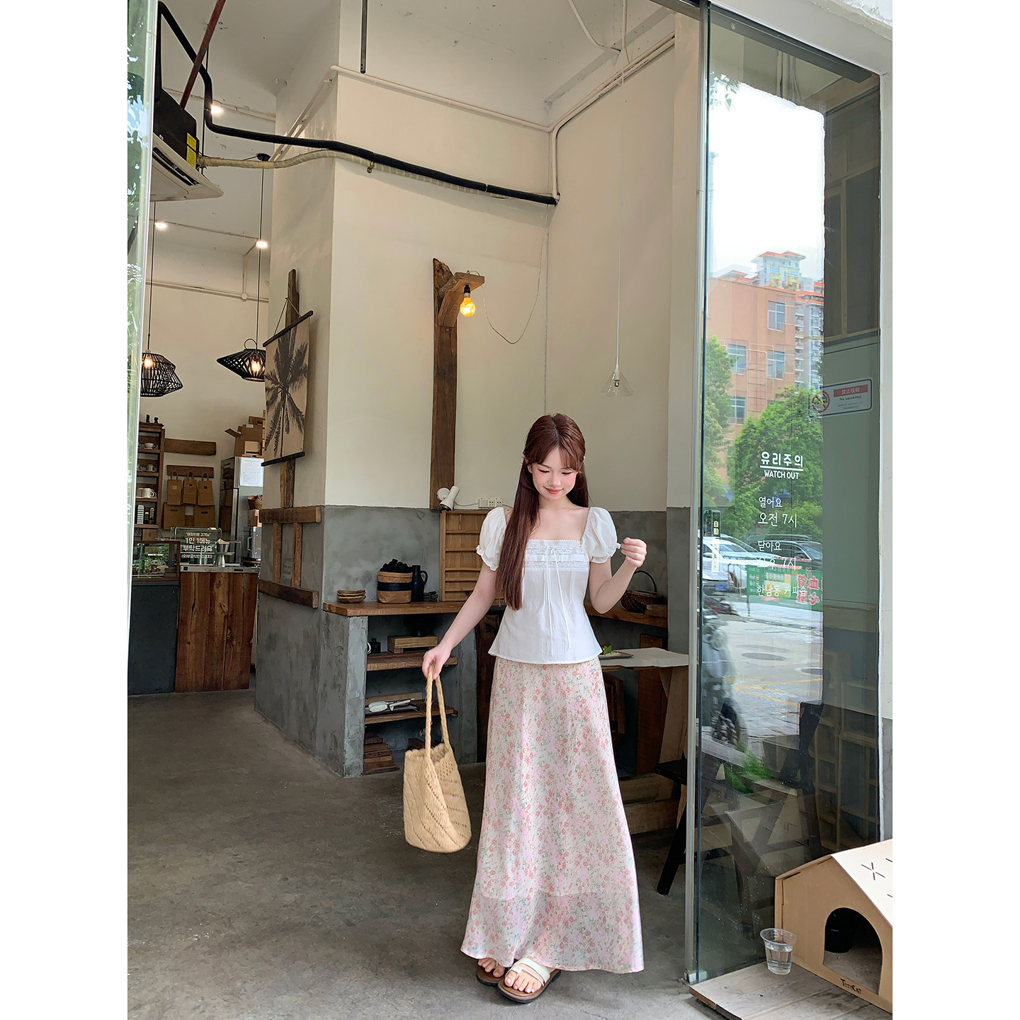板栗西西【软糖花屿】时尚碎花鱼尾半身裙新款中腰显瘦女夏