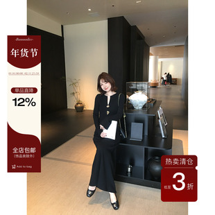 板栗西西【舒曼小姐】早秋气质设计感v领不规则纽扣上衣半裙套装