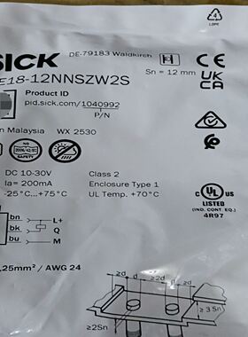 SICK西克IME18-12NNSZW2S接近开关 马来