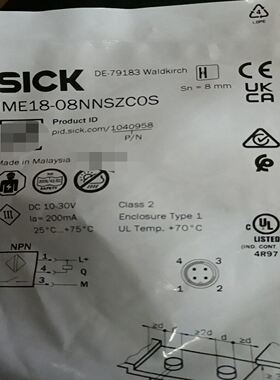 SICK西克接近开关IME18-08NNSZCOS，订货