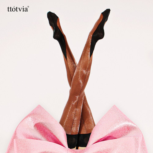 ttotvia绚丽光泽玻璃丝袜艺术