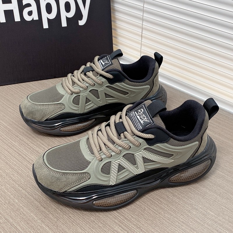 潮牌男鞋2025秋冬季加厚网面运动鞋软底百搭休闲鞋轻便舒适增高鞋,流行男鞋,时尚休闲鞋,淘宝优惠券,粉丝福利购,淘宝优惠卷