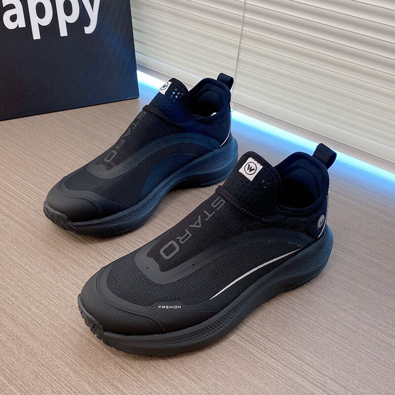 吉星宇2024网面鞋薄款休闲鞋轻便潮男鞋百搭透气防滑运动鞋一脚蹬