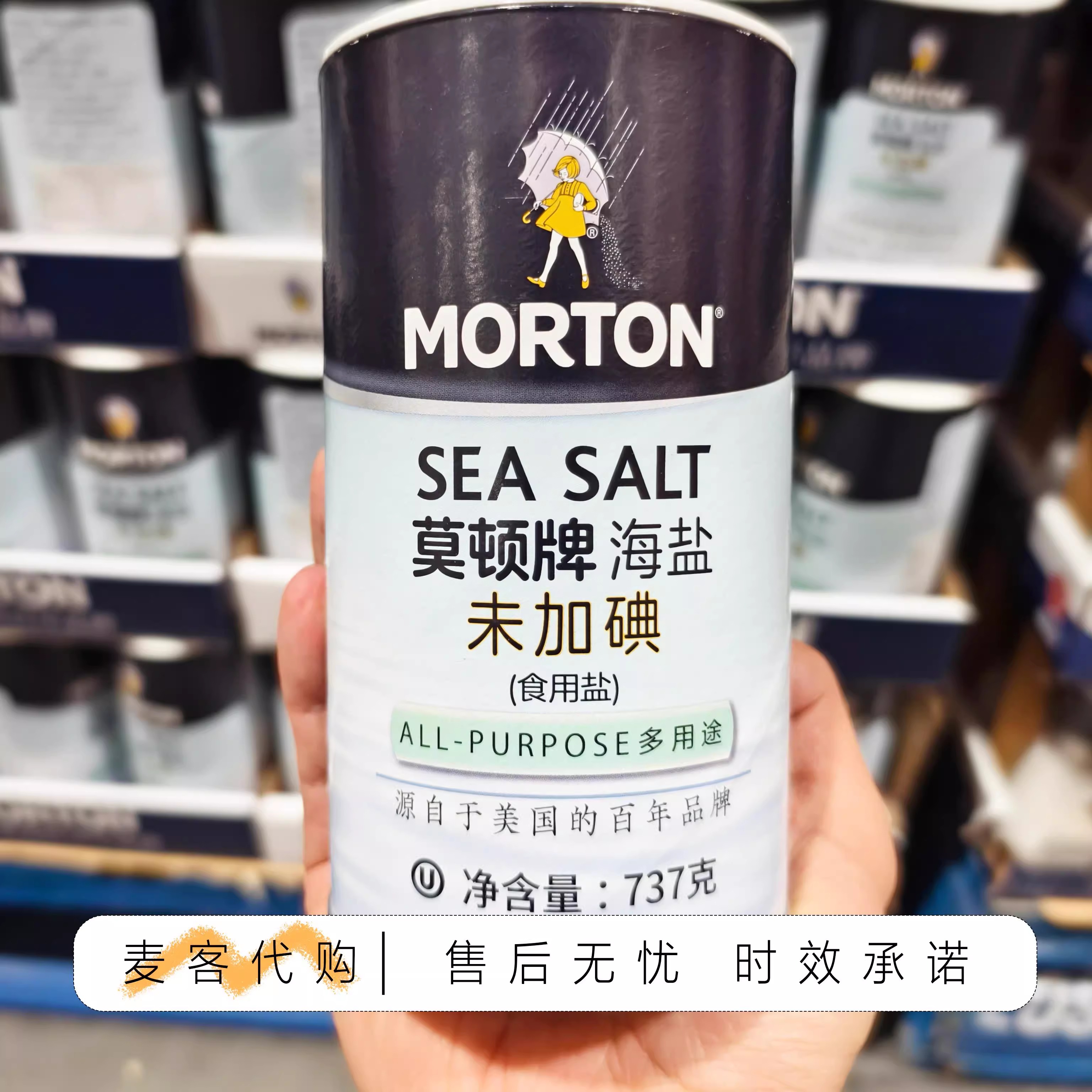 开市客Costco代购 莫顿牌未加碘海盐737g厨房炒菜调味家庭适用