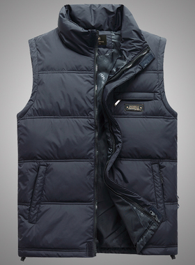 清仓特价优选男羽绒马甲中老年大码加厚坎肩立领爸爸背心外套