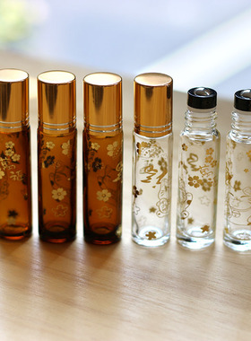 招财猫精油滚珠瓶香水走珠瓶玻璃分装空瓶子10ml便携原装滚珠头