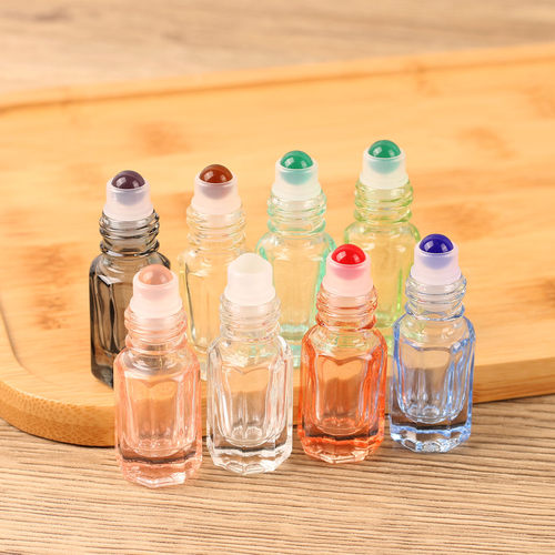 8支彩色香水走珠瓶精油瓶3ml旅行避光小样空瓶便携玻璃滚珠分装瓶