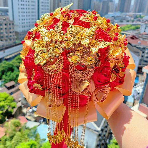 新婚礼物新娘手捧花仿真花成品
