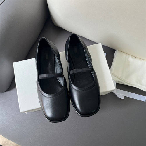 2025新款一字方头平底单鞋柔软一脚蹬方头芭蕾舞浅口奶奶鞋