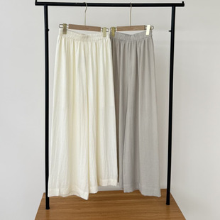 夏日清冷感 显瘦坠坠裤 休闲裤 女款 日式 阔腿裤 3023 花生女郎