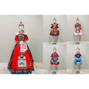 快乐阳光畲族女童独唱歌手演出服高端短裙齐地长裙 北京出租