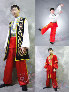 新疆维吾尔族男士舞蹈服装成人哈萨克表演服饰阿凡提大叔服出租