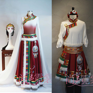 服装 出租定制藏族舞蹈演出服艺考考级转山渐变大摆裙新款 藏族水袖