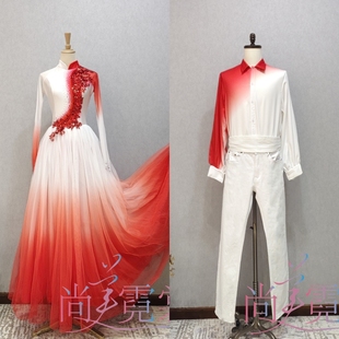 北京出租万疆开场舞大摆裙灯火里 大气男女伴舞服 中国新款