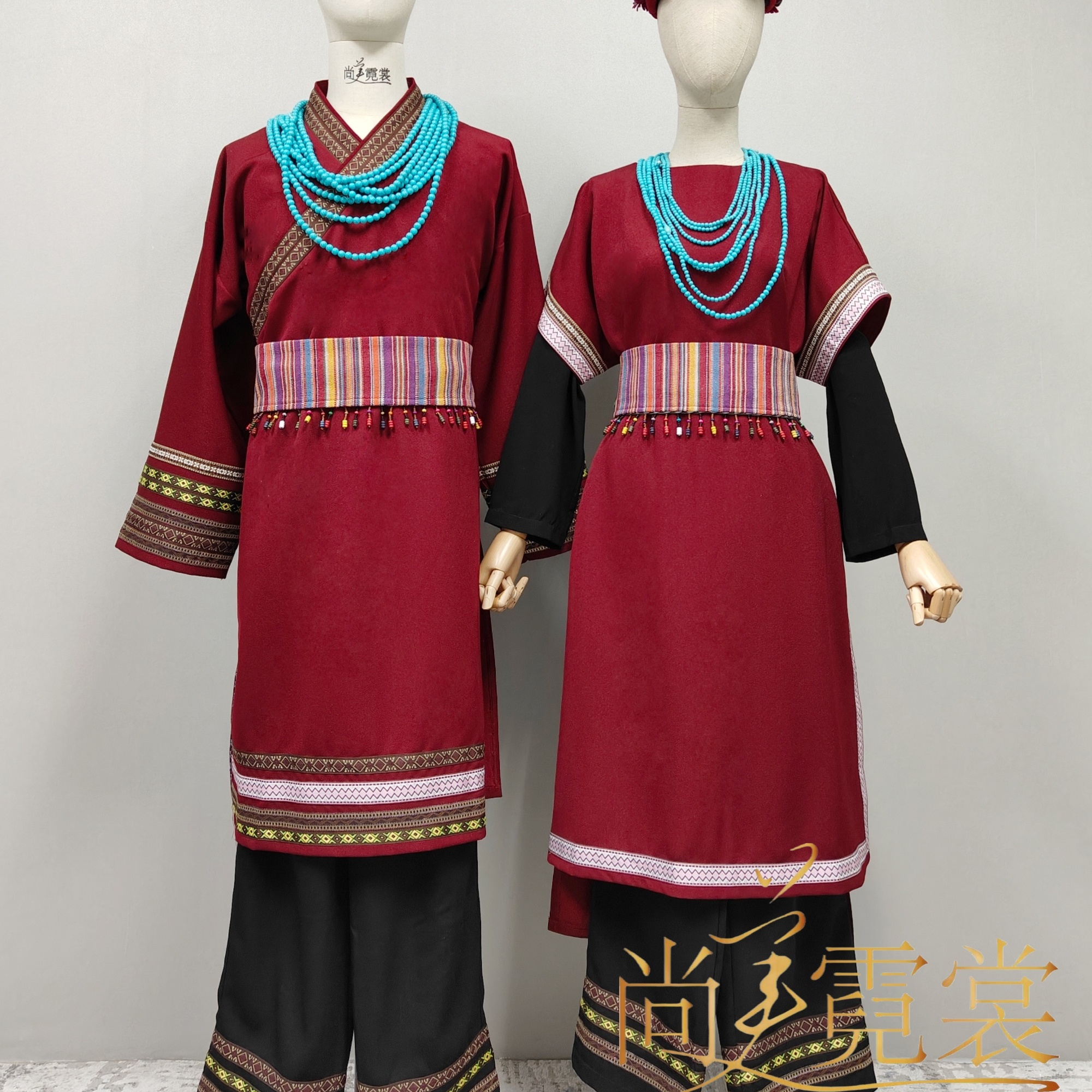 租门巴族传统原生态舞台走秀服装