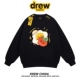 Drew美式 趣味番茄鸡蛋圆领卫衣男女纯棉秋冬加绒百搭宽松情侣外套