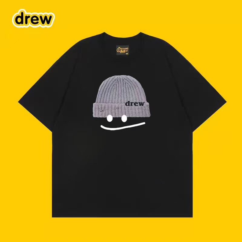 Drew笑脸纯棉T恤男夏季美式潮牌图片