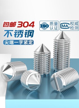 304不锈钢一字尖端紧定螺丝钉DIN553堵头机米M1.6M2M3M4M5M6M8M12