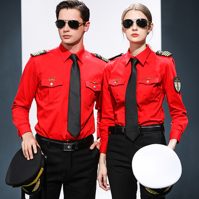 前台酒吧长袖空姐学生工作服