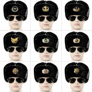 保安雷锋帽飞行员帽子海员帽保安制服帽防风保暖执勤帽冬季工装帽