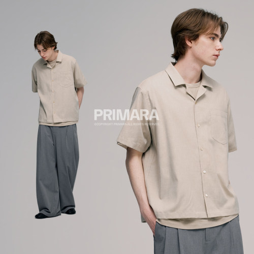 PRIMARA【古巴领衬衫】含亚麻老钱度假宽松短袖衬衣2026夏季新款
