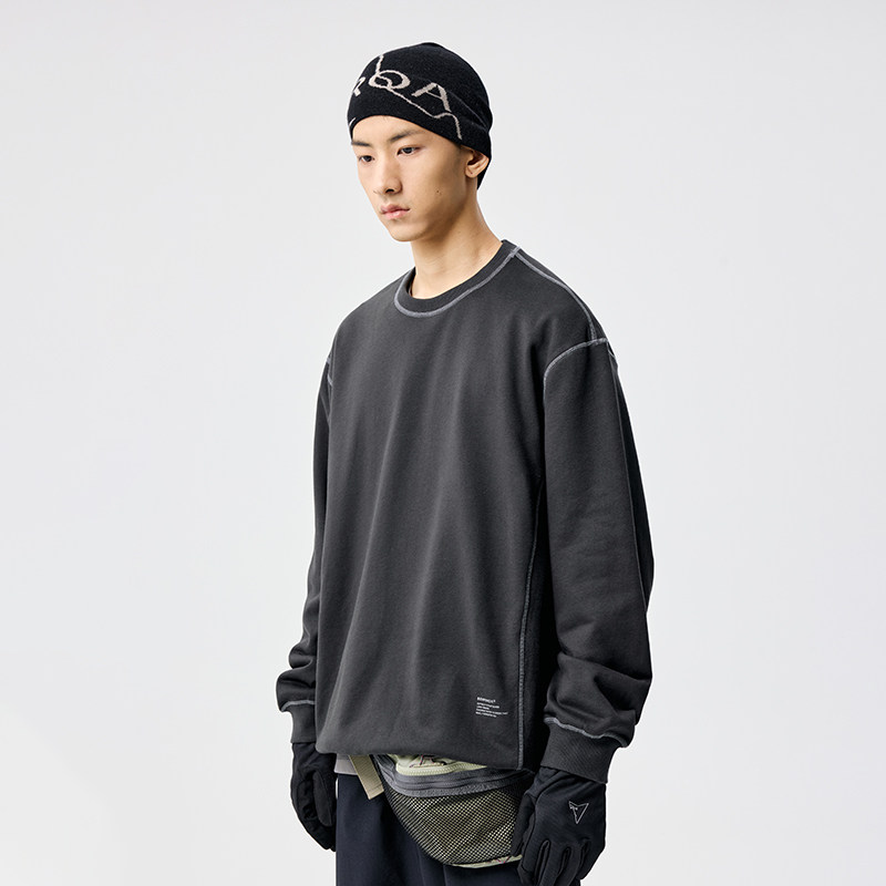 BENPANDA撞色明线分割圆领卫衣男运动保暖印花长袖拼接廓形套头衫,男装,卫衣,淘宝优惠券,粉丝福利购,淘宝优惠卷