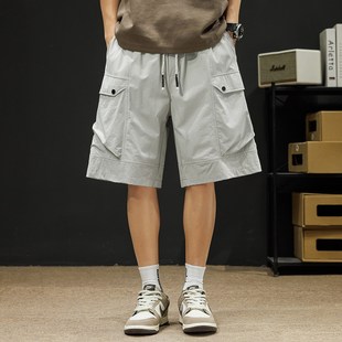 美式 男宽松夏季 复古宽松休闲五分裤 加肥加大胖子男装 子 工装 裤 短裤
