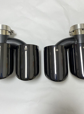 适用于奥迪A6 A7升级S6 S7尾喉 不锈钢H款钛黑色四出尾嘴