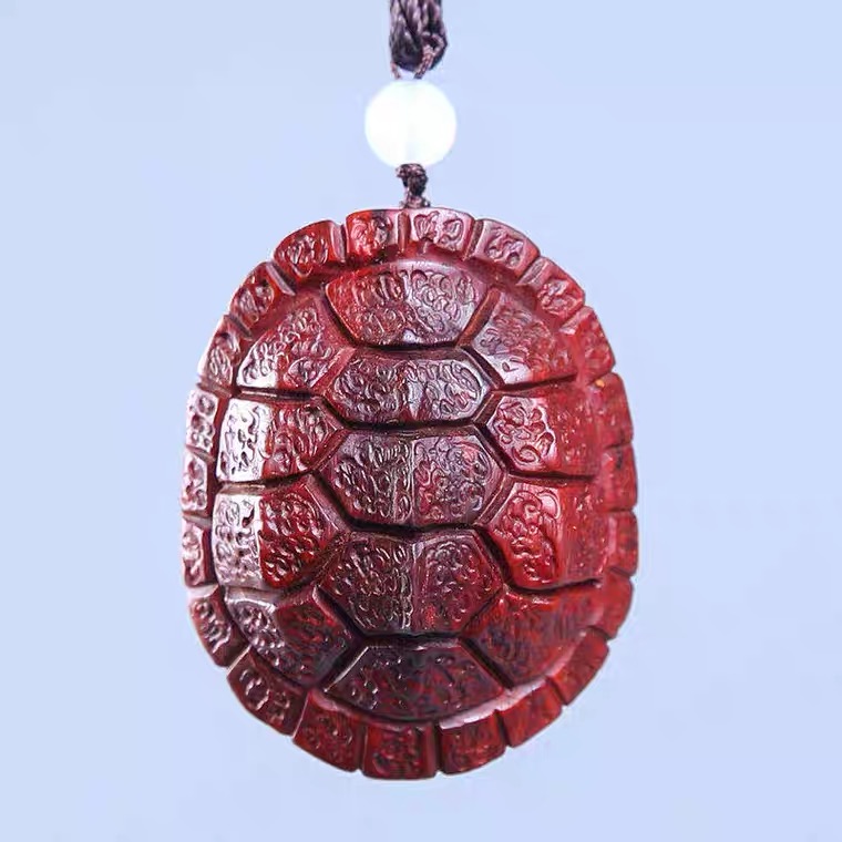 小叶紫檀木富甲天下手把件文玩富甲一方把玩龟壳摆件红木汽车挂件