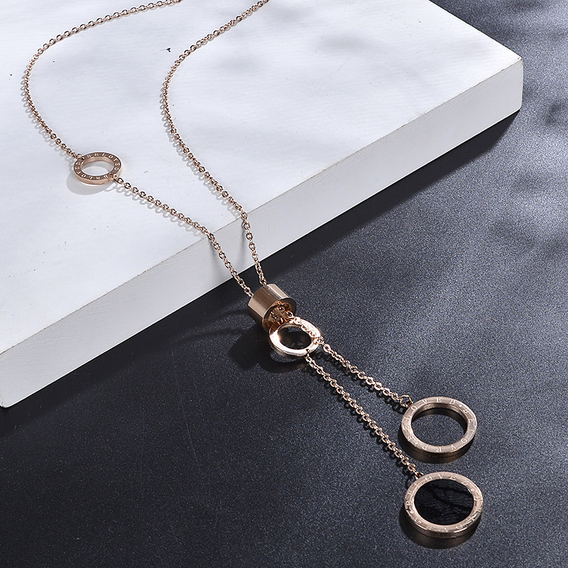 毛衣链子钛钢项链配饰女士长款百搭简约大气2025时尚新款衣服挂饰