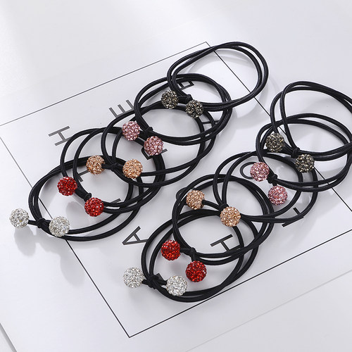 10根包韩版钻球皮筋简单大方