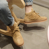 新款高帮男士板鞋复古日系休闲真皮百搭滑板鞋系带男鞋子，男鞋休闲鞋，星座917（原B382）