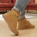 新款高帮男士板鞋复古日系休闲真皮百搭滑板鞋系带男鞋子，男鞋休闲鞋，星座917（原B382）