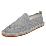 麻底刺绣男士麻料绣花布鞋A415M11P50，男鞋帆布鞋，星座917（原B382）