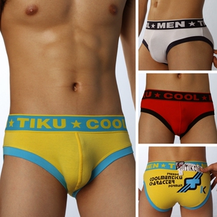 低腰性感U凸囊袋舒适三角TIKU1865 内裤 梯酷纯棉时尚 卡通印花男士