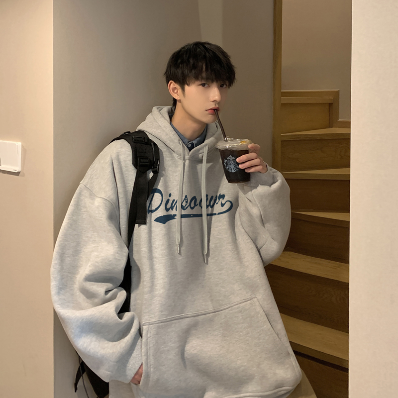 BDLS工作室文艺男女店港风情侣款卫衣男连帽春秋季印花情侣装上衣