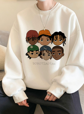 BDLS工作室文艺男女店港风情侣款上衣男圆领卫衣长袖t恤高街外套