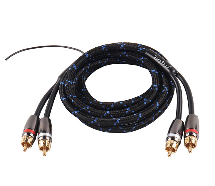 家用/汽车音响改装功放低音炮RCA双莲花头音频线 OFC无氧纯铜信号