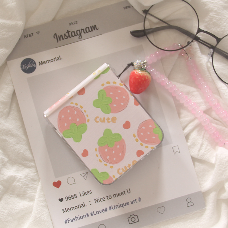 适用华为puraX手机壳Pocket2韩系ins卡通草莓OPPOFindN3Flip摩托罗拉Razr60Ultra/Razr50折叠屏小米mixflip套