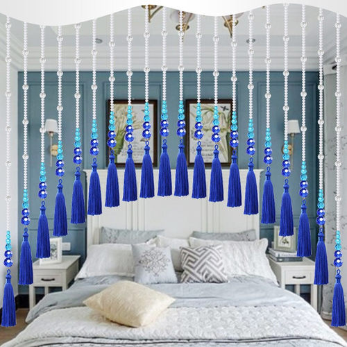 新款客厅卧室网红少女免打孔珠帘