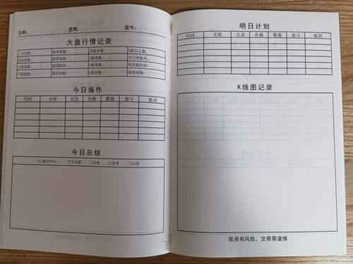 炒股记录本B5大本短线打板股票交易记录本复盘日记本K线图记录本