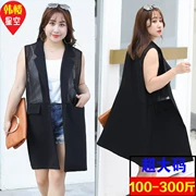 300 kg 160 phụ nữ Xia Tai nới rộng 180 chị béo cộng với phân bón XL áo vest blazer 200 - Áo vest