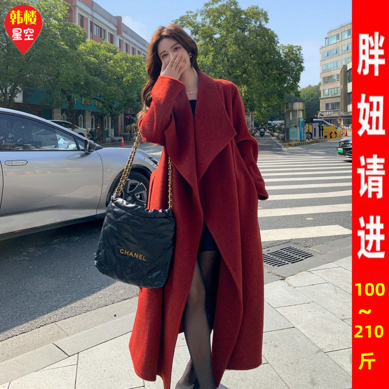 加肥加大韩系毛呢外套女