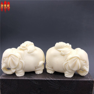 象牙果雕刻小象手把玩吉祥如意象装饰品汽车办公室摆件工艺品送礼